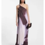 One-shoulder dress with floral print