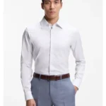 Slim-fit shirt in striped Italian-made cotton
