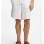 Cotton-blend shorts with rib knit