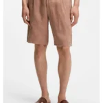 Tapered-fit shorts in herringbone linen