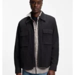 Oversized-fit shirt in stretch-cotton seersucker