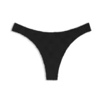 Brazilian bikini bottoms in stretch terry with stacked logos