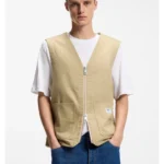 Relaxed-fit gilet in mercerised cotton