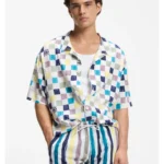 Stripe-print swim shorts in quick-dry fabric