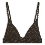 Monogram-patterned bikini top with removable padding