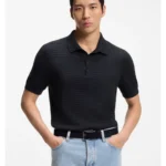 Knit polo in silk and cotton