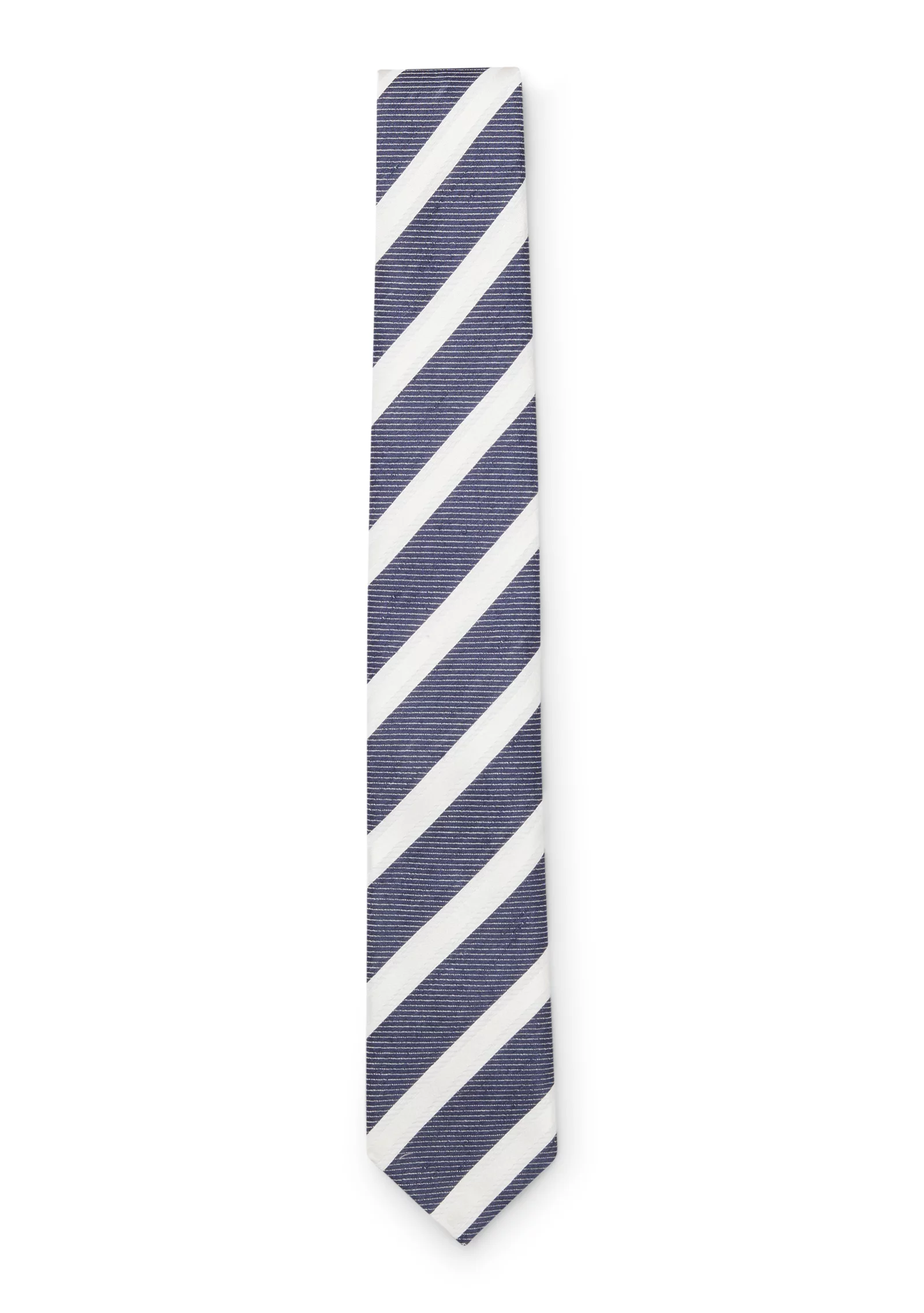 hbeu50561746_404_200 Diagonal-stripe tie in linen-silk jacquard - Image 1