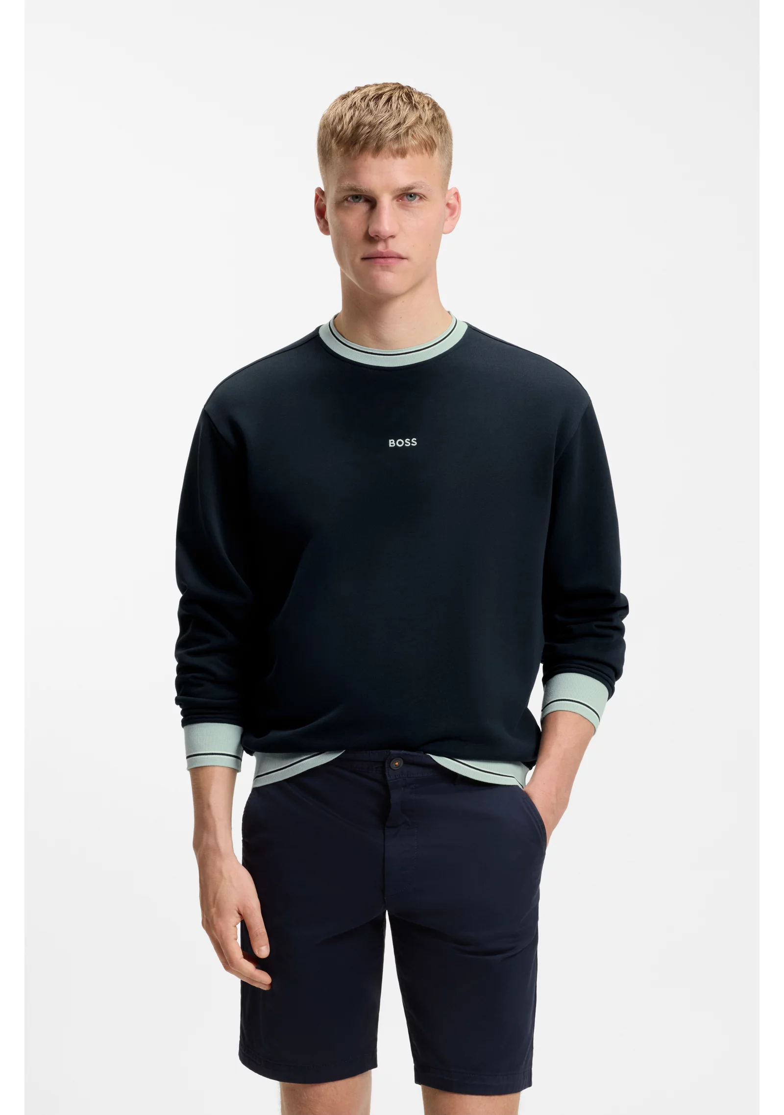 hbeu50561808_404_350 Cotton-terry sweatshirt with contrast details - Image 1