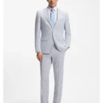 Two-piece regular-fit suit in stretch bouclé