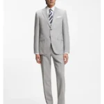 Two-piece regular-fit suit in striped virgin wool