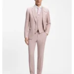 Three-piece slim-fit suit in virgin wool