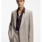 Relaxed-fit suit jacket in micro-patterned fabric