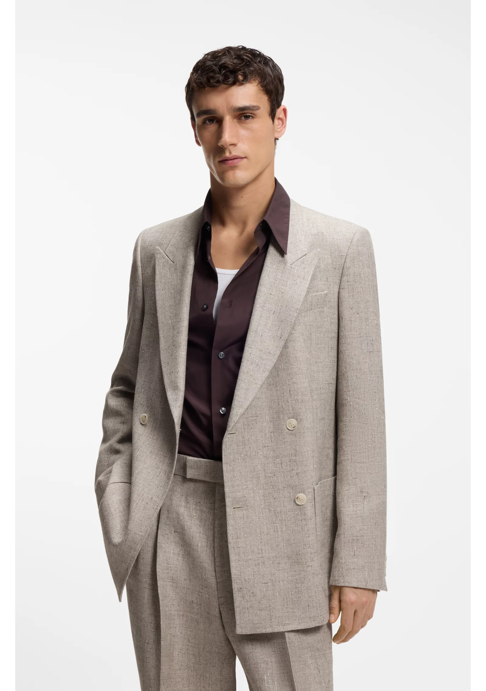 hbeu50561956_286_350 Relaxed-fit suit jacket in micro-patterned fabric - Image 1