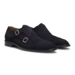 Monk shoes in suede with double strap