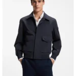 Water-repellent jacket in crinkle fabric
