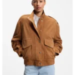 Suede jacket with blouson styling