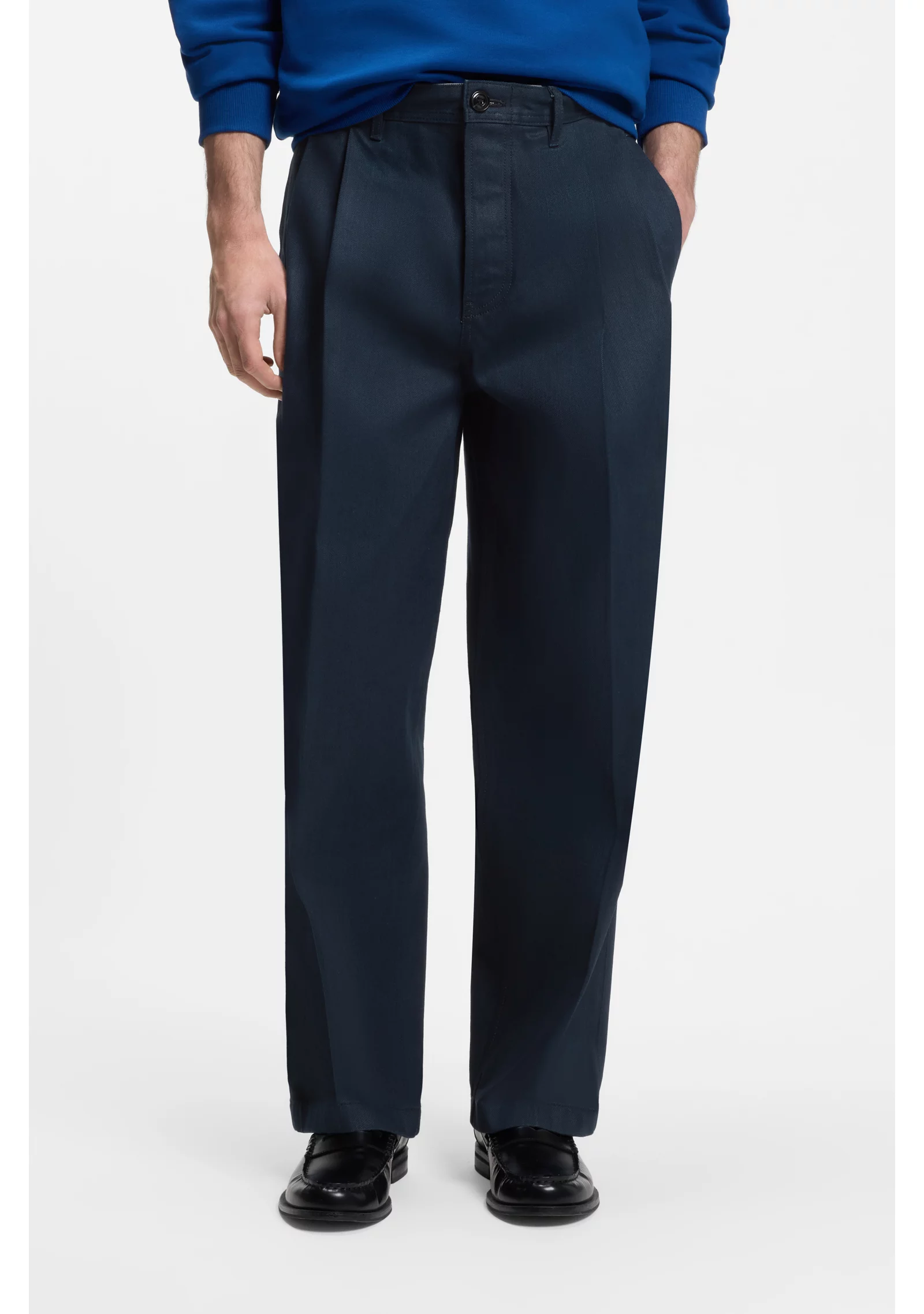 hbeu50562813_401_350 Relaxed-fit jeans in dark-blue soft cotton - Image 1