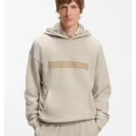 Relaxed-fit cotton-terry hoodie with wide-set logo