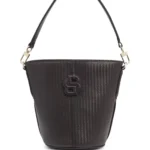Woven-effect bucket bag with Double B monogram