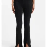 Flared-fit trousers with front slits