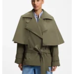 Water-repellent trench coat with belt