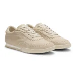 Suede-leather trainers with whipstitching