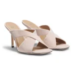 Suede sandals with crossover straps