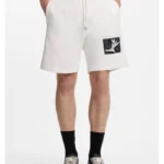 Cotton-terry shorts with artwork patch