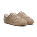 Suede trainers with stacked logo