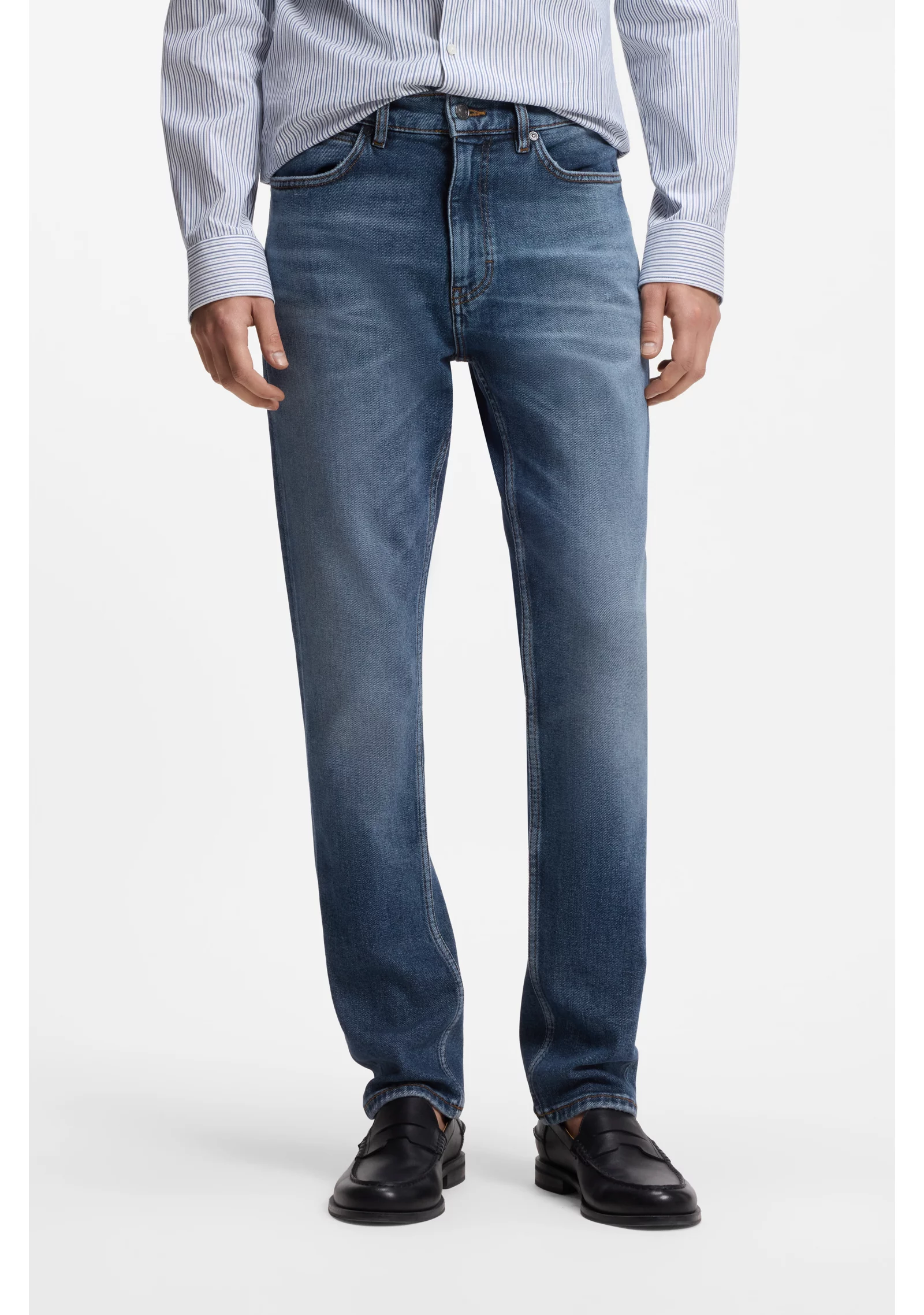 hbeu50563726_420_350 Slim-fit jeans in blue stretch denim - Image 1