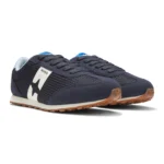 Mesh trainers with faux-suede trims