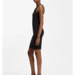 Stretch-cotton dress with Happy HUGO