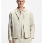 Regular-fit jacket in water-repellent stretch fabric