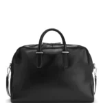 Leather holdall with embossed logo