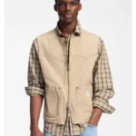 Zipped gilet in stretch-cotton canvas