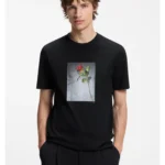 Cotton-jersey T-shirt with printed artwork