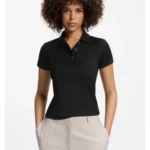 Slim-fit polo shirt with metal buttons