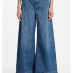 Wide-leg high-rise jeans in vintage-wash denim
