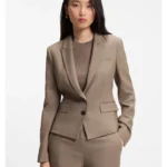 Slim-fit blazer in stretch gabardine