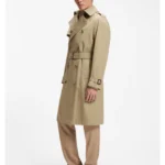 Water-repellent trench coat in cotton twill
