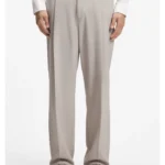 Relaxed-fit trousers in patterned virgin wool