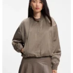 Water-repellent jacket with satin finish