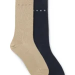 Two-pack of ribbed cotton-blend socks