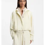 Relaxed-fit bomber jacket with stand collar