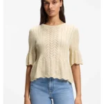 Regular-fit sweater with open-knit structure
