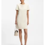 Short-sleeved dress in Japanese crepe