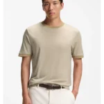 Luxe travel wool T-shirt with FK collar