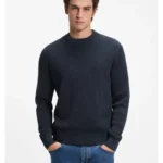 Cotton-blend sweater with ribbed knit
