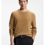 Knitted sweater in cotton and virgin wool