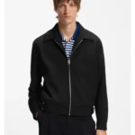 Modern-fit jacket in performance-stretch canvas